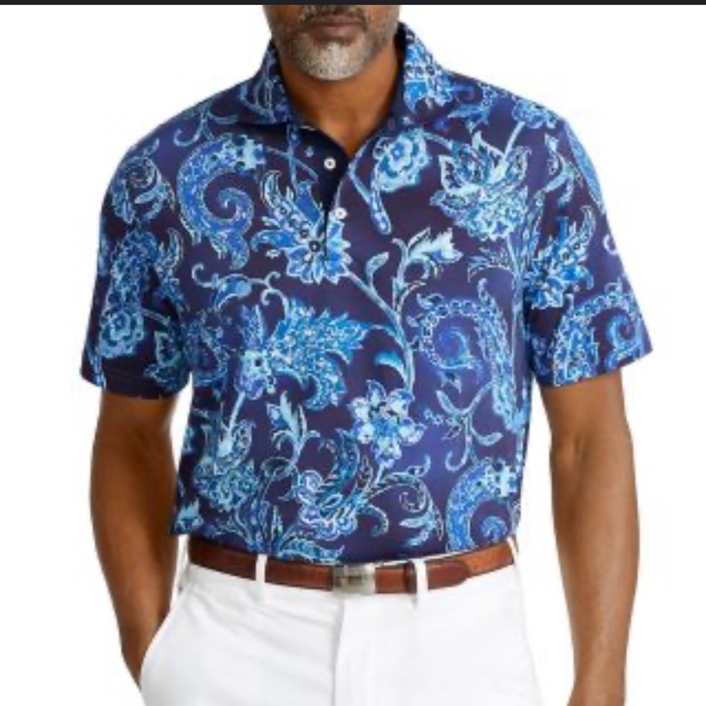 Polo Ralph Lauren paisley Blue and Light Blue Polo Shirt